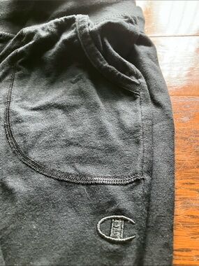 Black Champion light weight 100% cotton sweat pants with front pockets